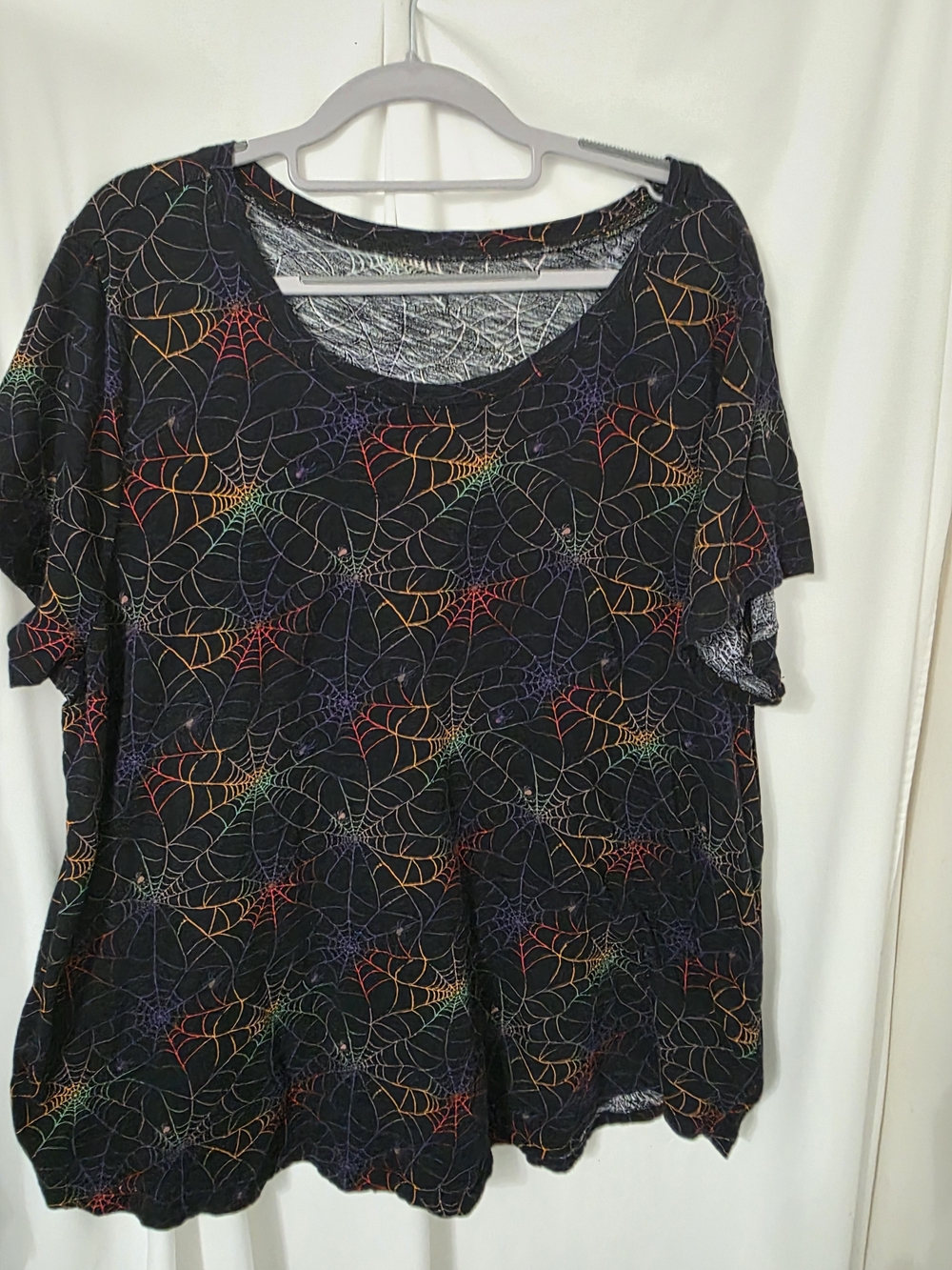 TorrisBlack Spiderweb Print Short Sleeve Top 3x